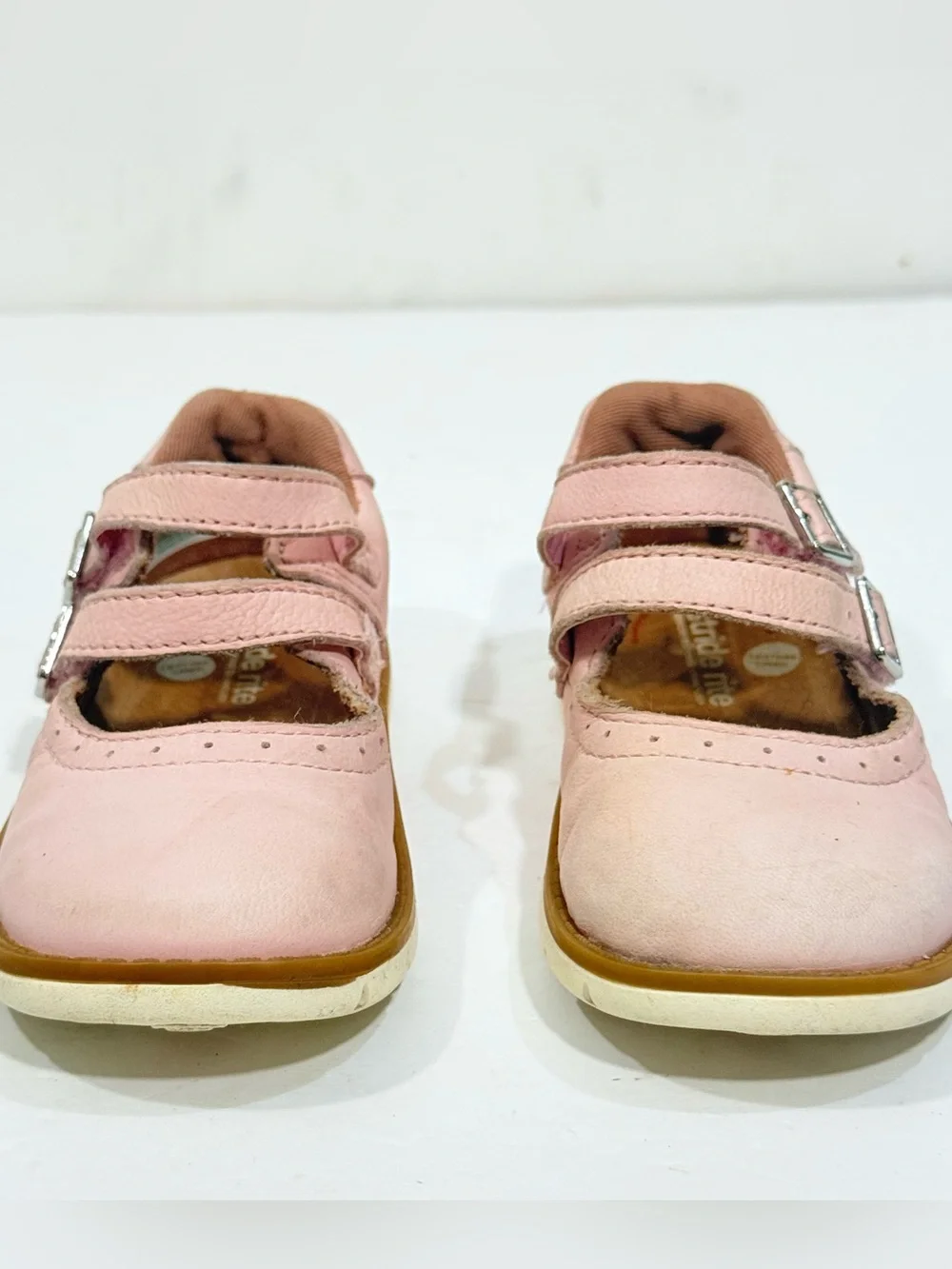 Stride Rite Coraline Light Pink Leather Double-Strap Mary Jane Shoes Size 7.5